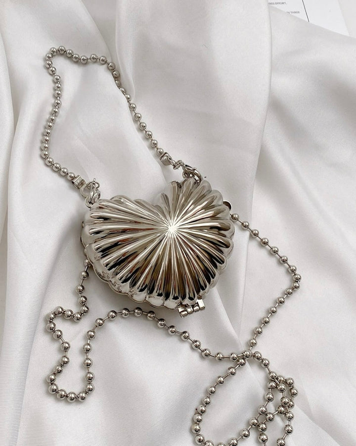 Metallic Heart Bag