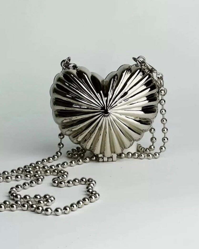 Metallic Heart Bag