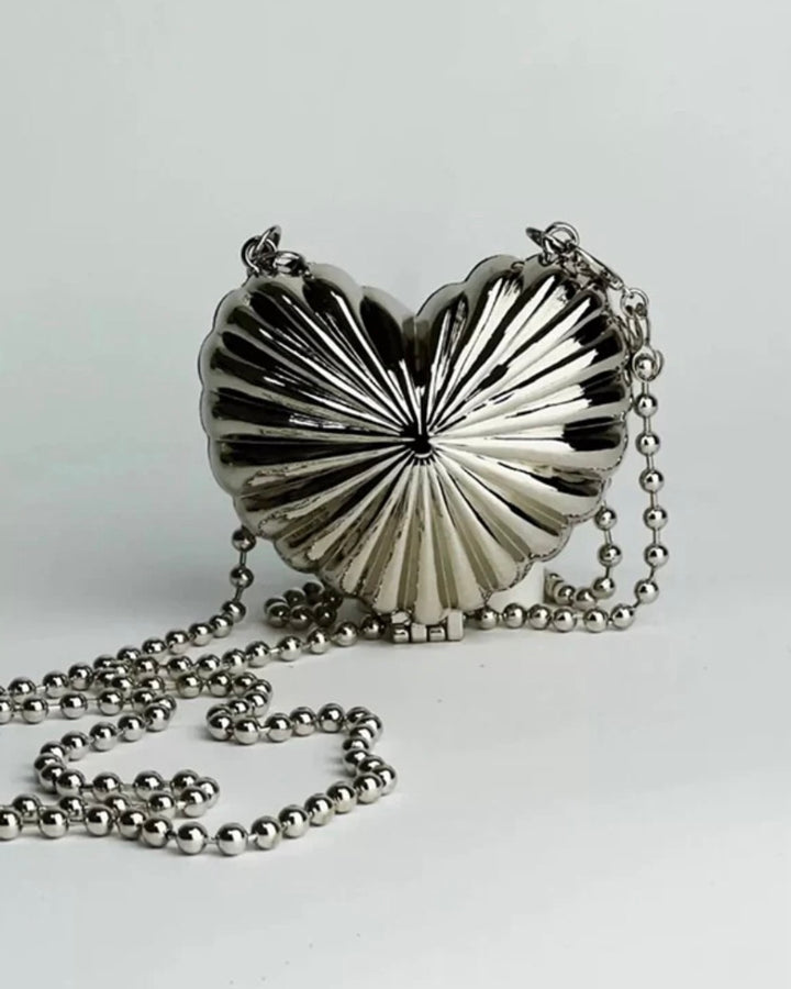 Metallic Heart Bag