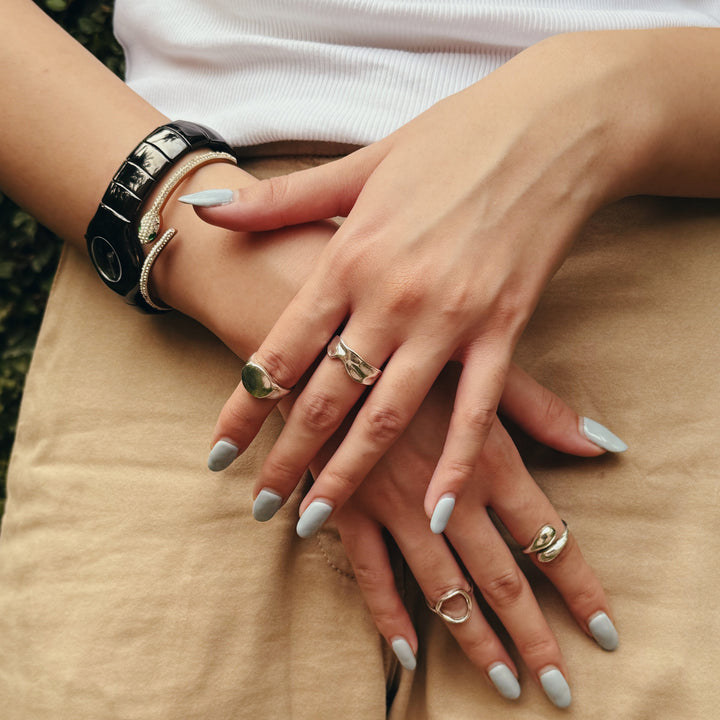Irregular Silver Ring Set