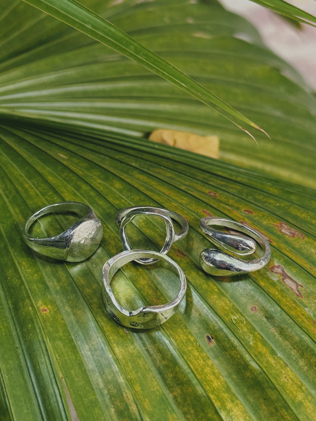 Irregular Silver Ring Set