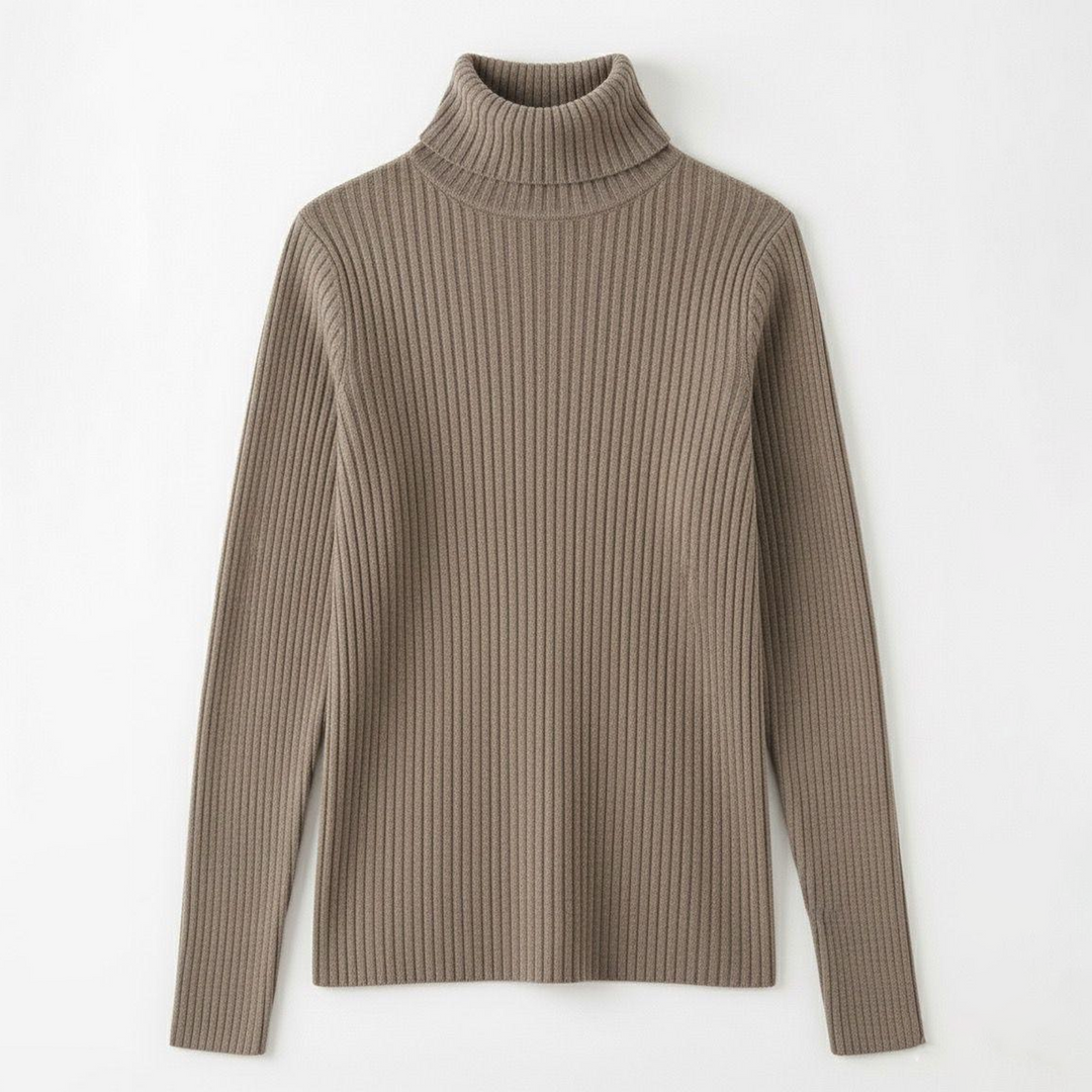 Turtleneck ribbed top