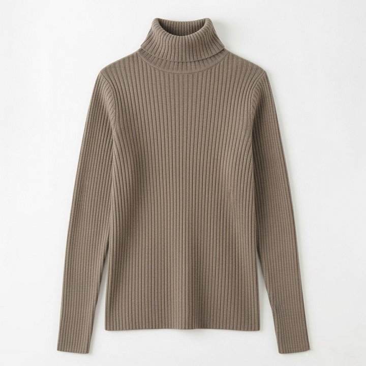 Turtleneck ribbed top