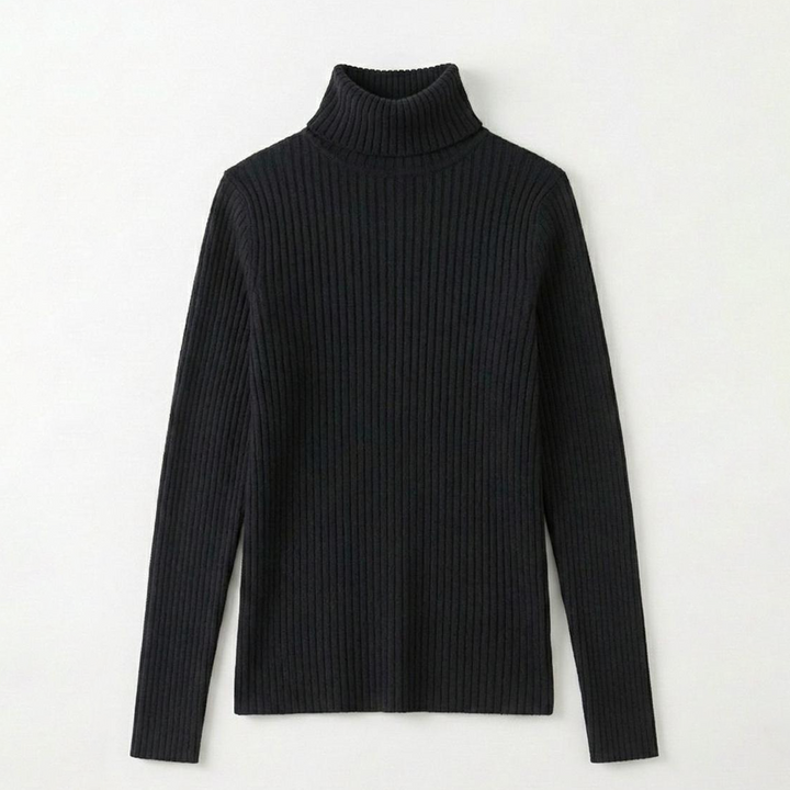 Turtleneck ribbed top