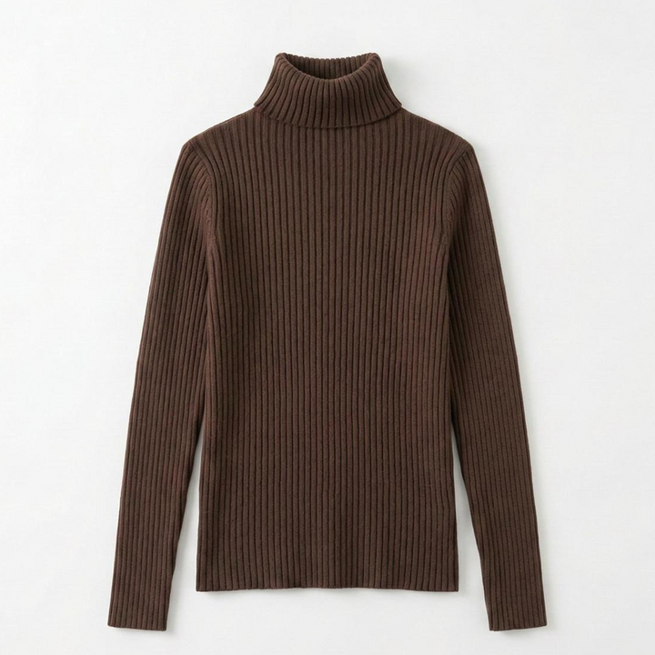 Turtleneck ribbed top