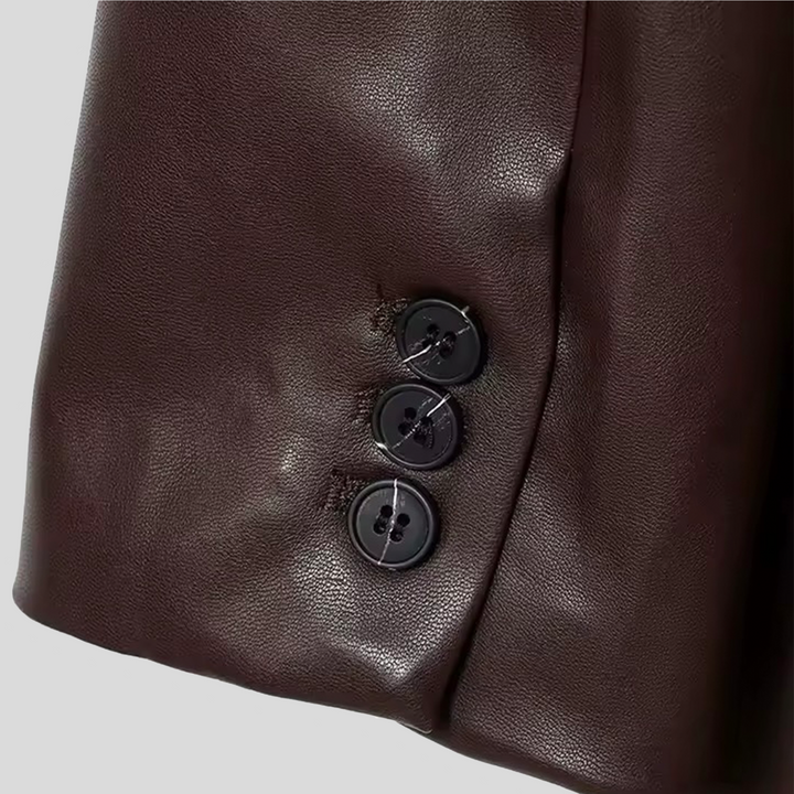 Vegan Leather Blazer Chocolate