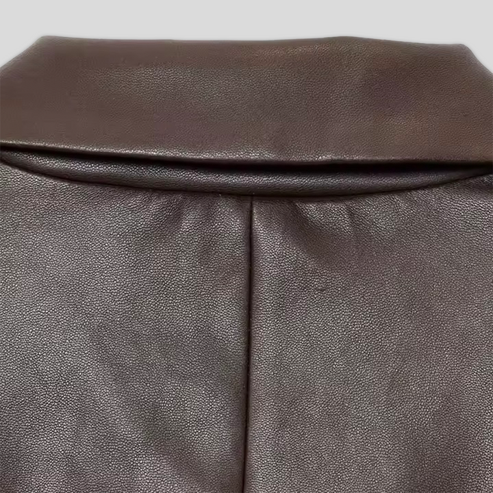 Vegan Leather Blazer Chocolate