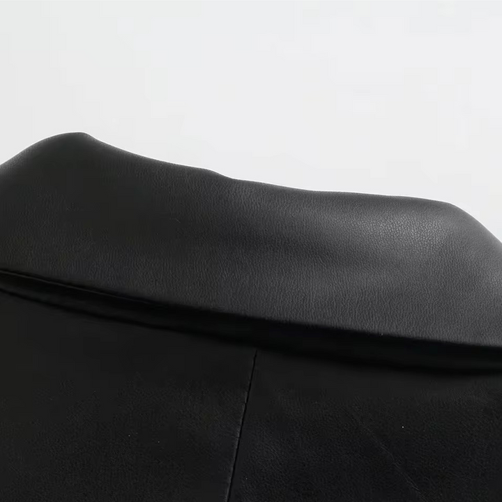Vegan Leather Blazer Noir