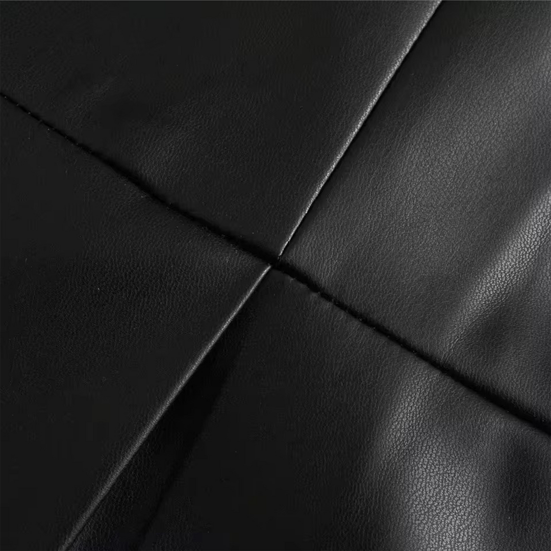 Vegan Leather Blazer Noir