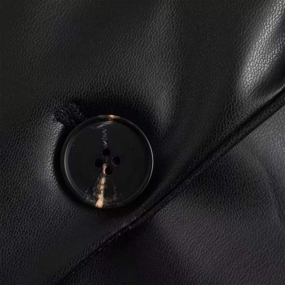 Vegan Leather Blazer Noir