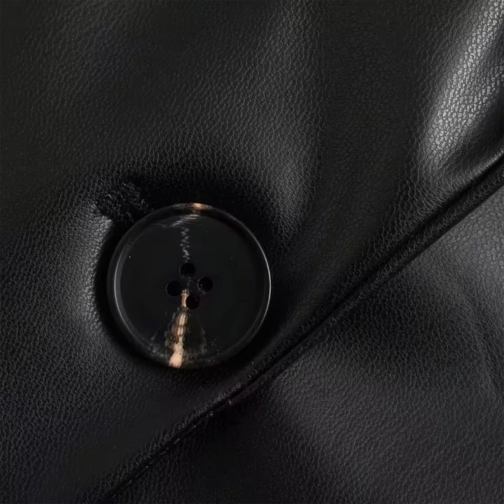 Vegan Leather Blazer Noir