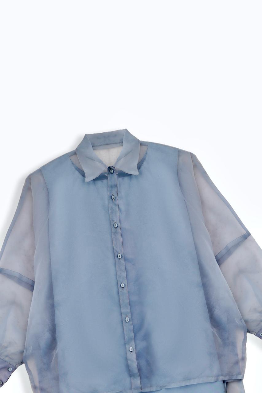Powder Blue Organza Shirt