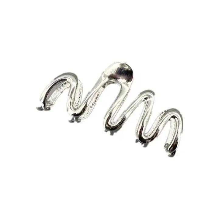Silver Squiggle Claw Clip
