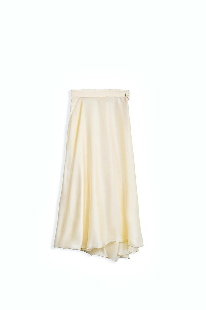 Ivory Wrap Silk Skirt