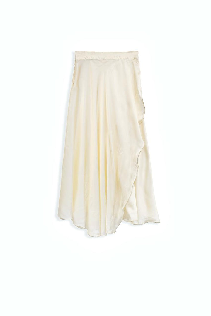 Ivory Wrap Silk Skirt